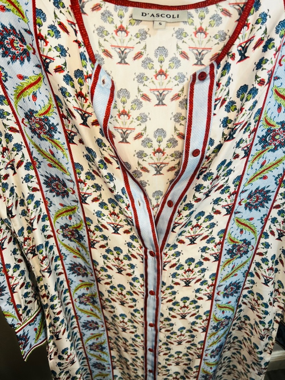 D'Ascoli Silk Shirtdress Button down
Small S Floral stripes - Picture 4 of 15